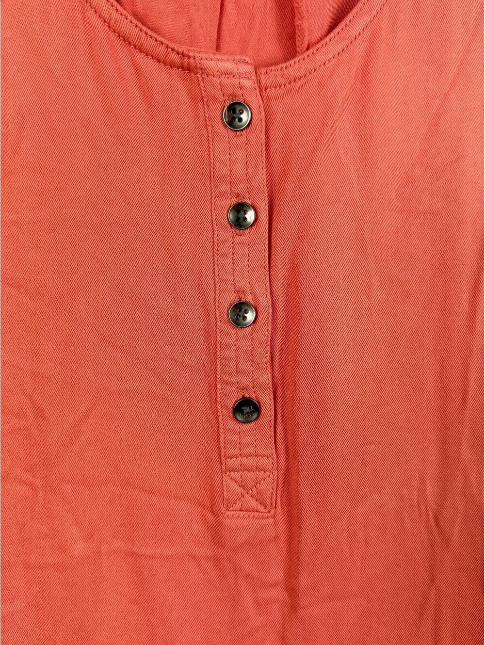 Splendid Coral Sleeveless Henley Tank Dress Medium 100% Viscose Casual Knit - Picture 7 of 9